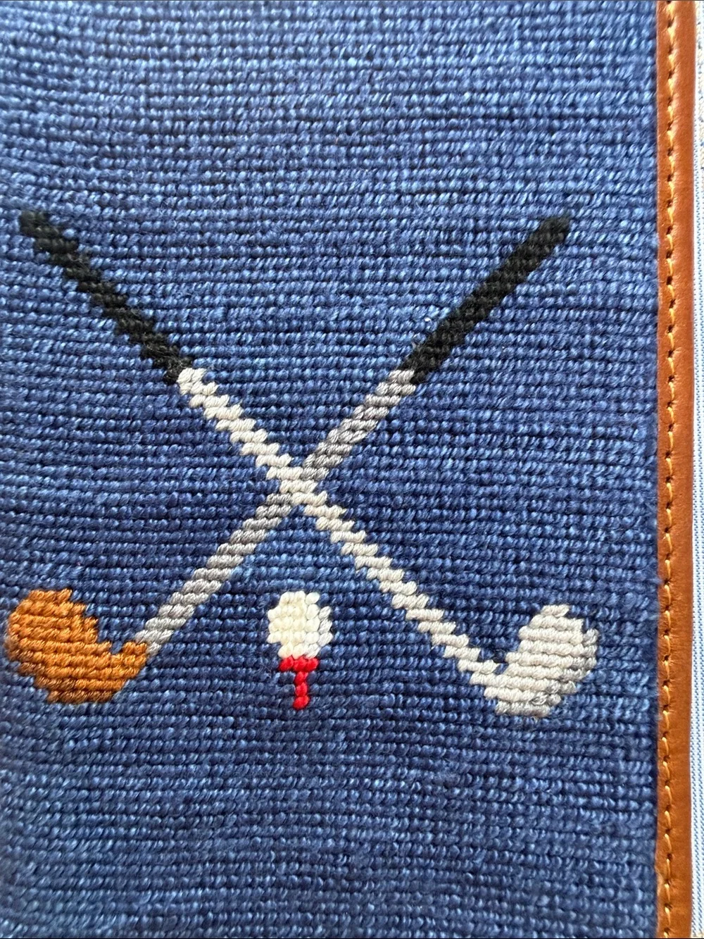Smathers & Branson GOLF CLUBS Needlepoint Passport Case Cover
